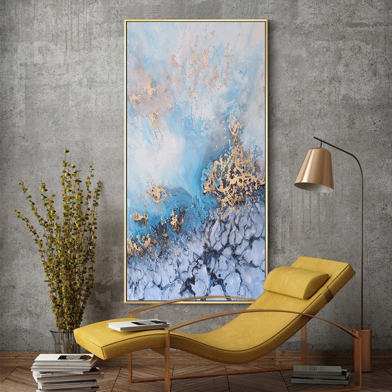 Abstract Blue Canvas Wall Art