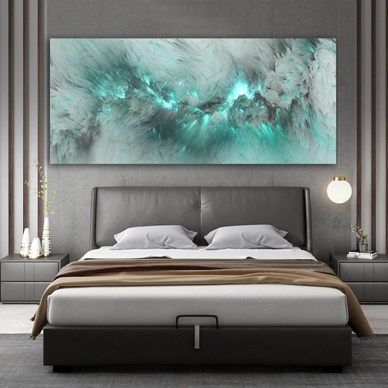 Light Blue Cloudy Abstract Painting