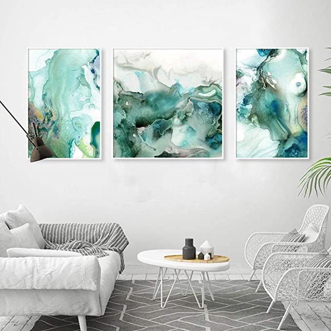 Green Mint Abstract 3PCS Painting