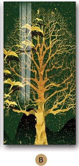 Golden Tree Large Canvas Art - Nature Inspired Canvas Painting for Liv -  Kotart