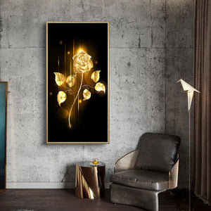 Golden Flower Leaf 3PCS Painting