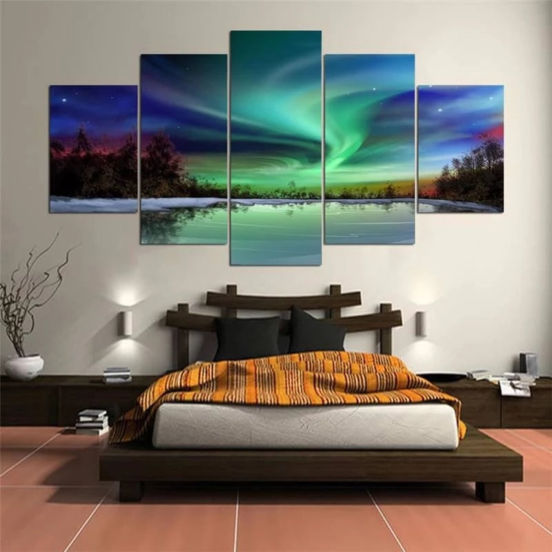 Northern Lights 5PCS Framed Painting