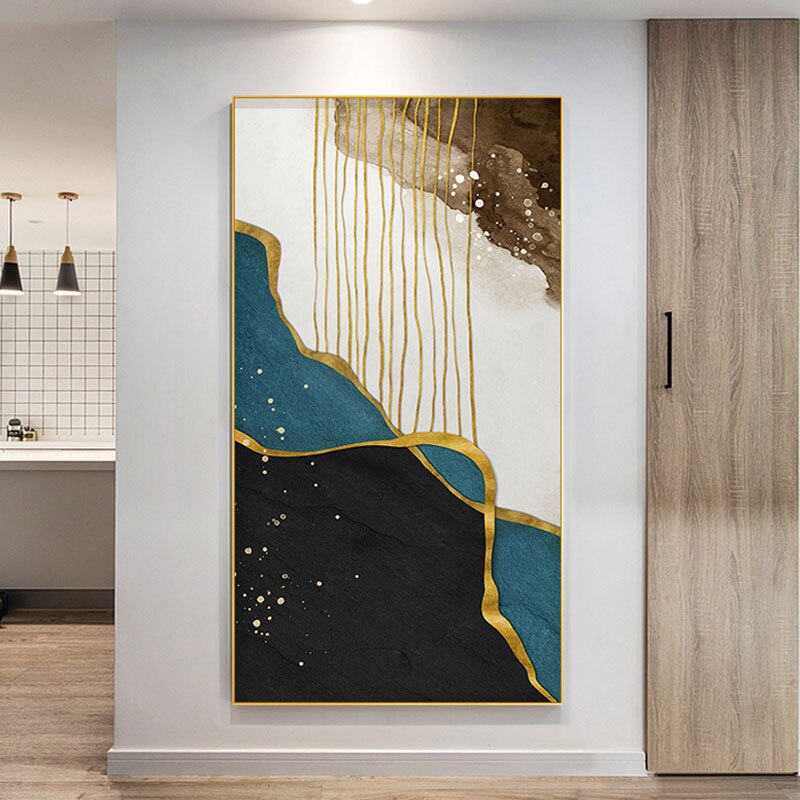Abstract Gold Foil Canvas Painting