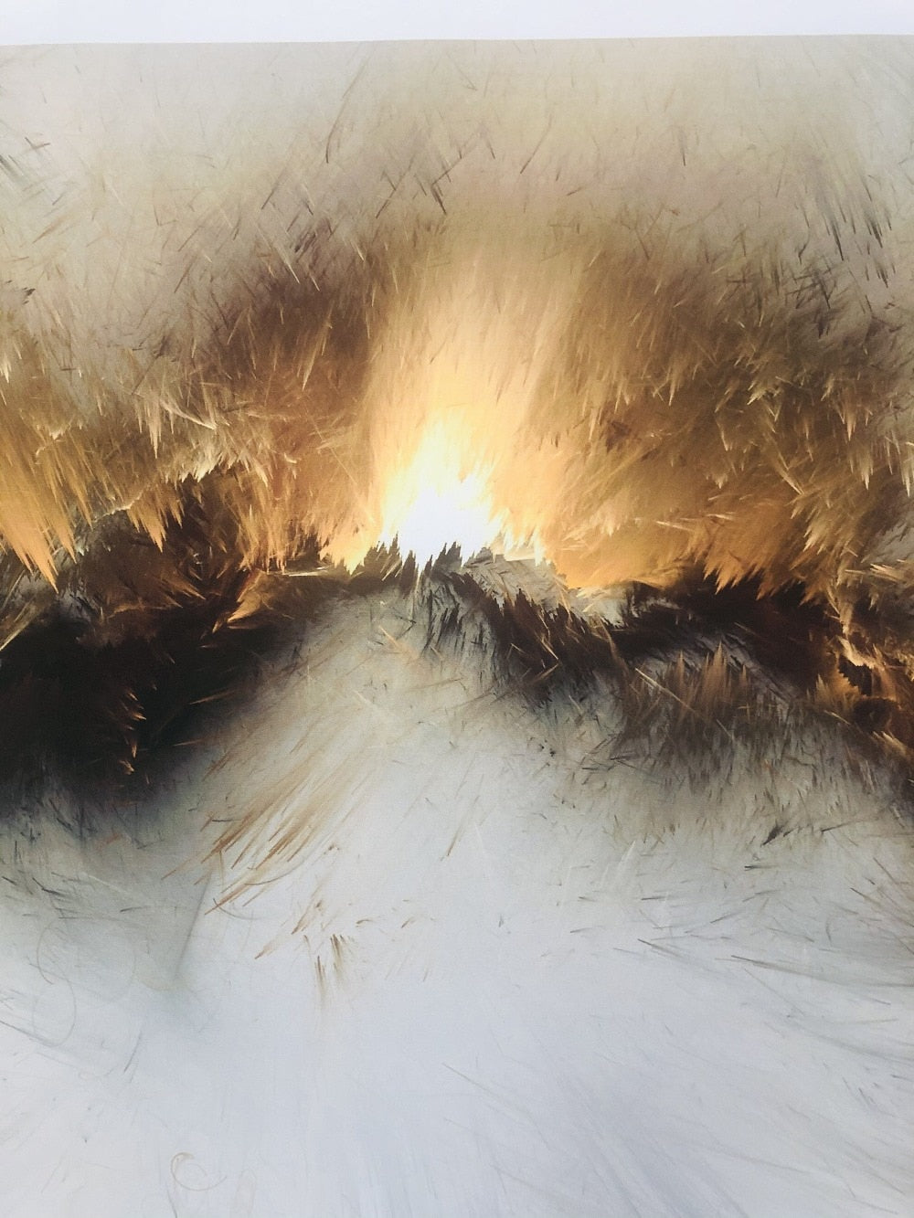 Golden Oil Abstract Painting