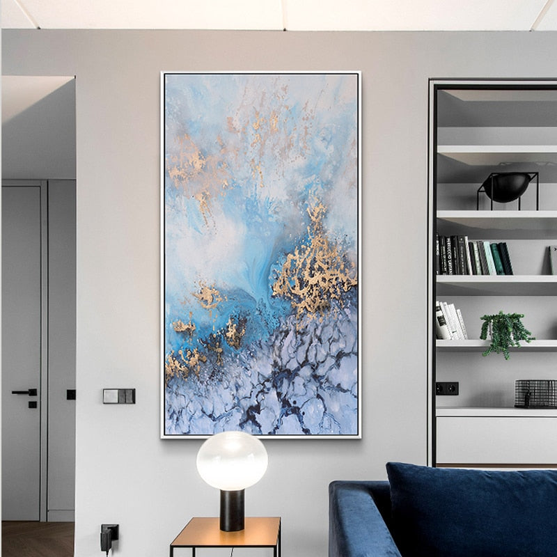 Abstract Blue Canvas Wall Art