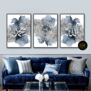 3 Piece Mountain Gold wall Art