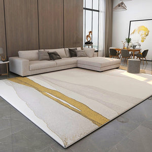 Large Luxury Golden White Carpet