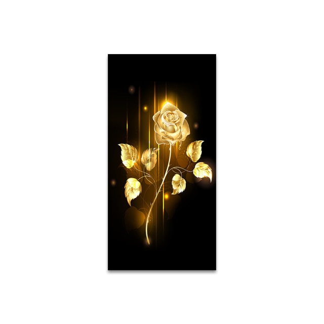 Golden Flower Leaf 3PCS Painting