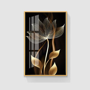 Flower Plant Abstract Gold Painting (3PCS)